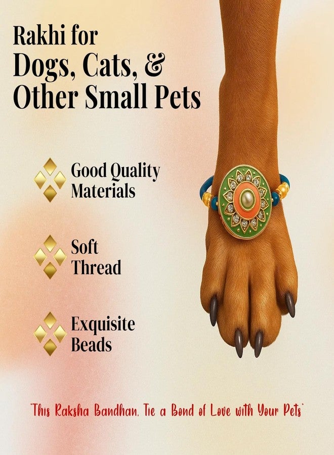 ويستيرن إرا راخي أنيق للحيوانات الأليفة من العصر الغربي للكلاب والقطط | رولي تشاول | هدية راكشا باندهان مصنوعة يدويًا لأخيك ذي الفراء | الحب والتقاليد والترابط | راخي بتصميم مميز | احتفل بالحب الرائع (النمط 23) - Image 5